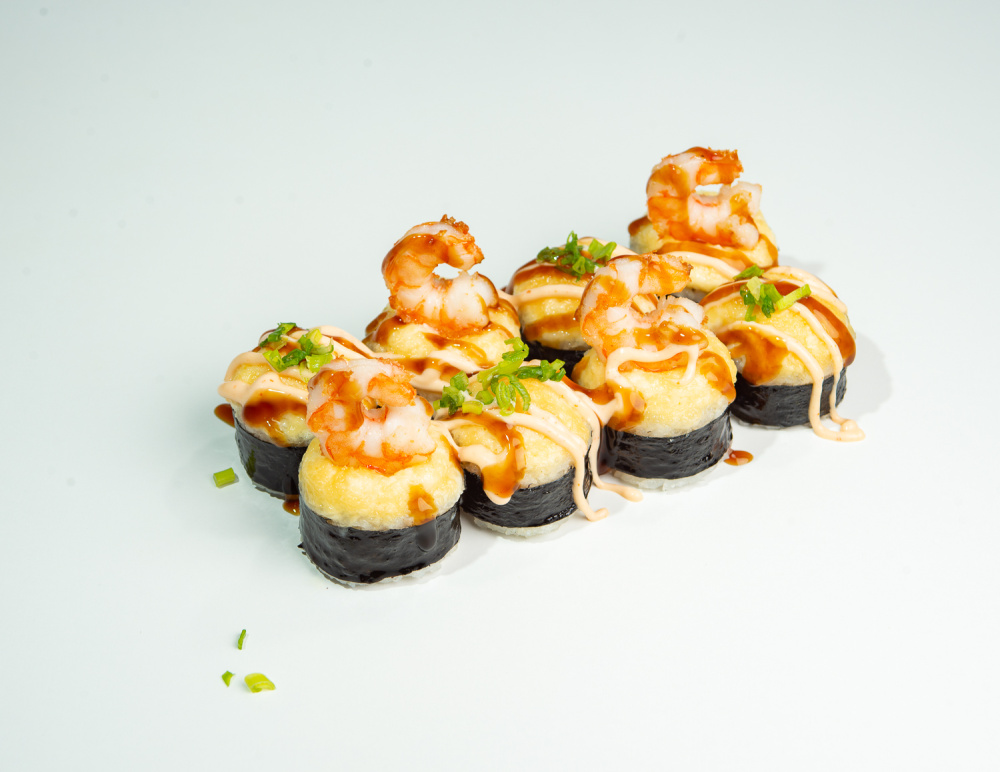 фото 37.Запечённый 4 на 4 с креветкой (8 шт)